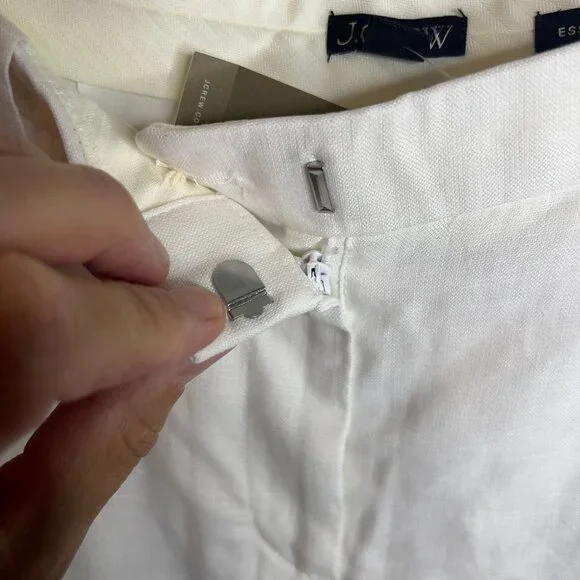 J.Crew $128 Wide-leg Essential pant in linen White Size 2 BW528 - Picture 6 of 8